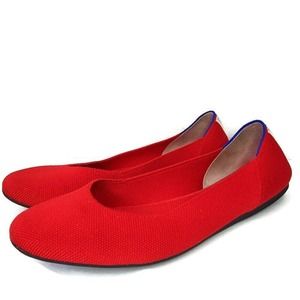 ROTHY'S The Square Ballet Flats Shoes Knit Cardinal Red Classic RETIRED